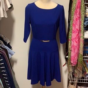 Tahari Cobalt Blue Drop Waist Dress